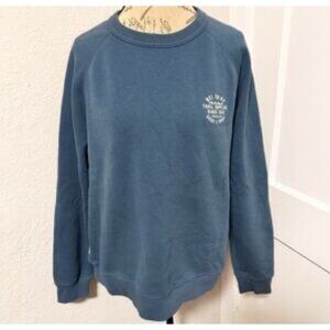 REI Co-Op Mens Medium Blue Pullover Crewneck Sweatshirt embroidery on chest